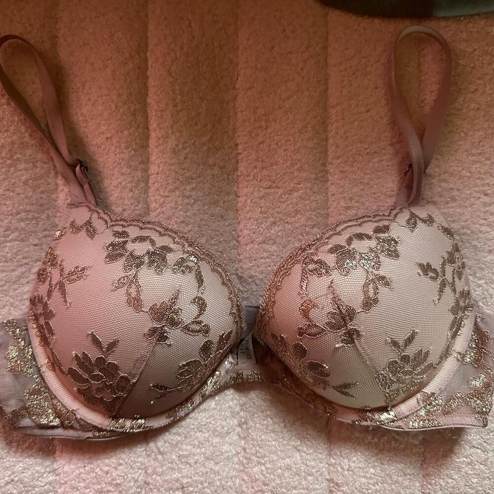 Victoria-s-secret Women's Pink and Tan Bra